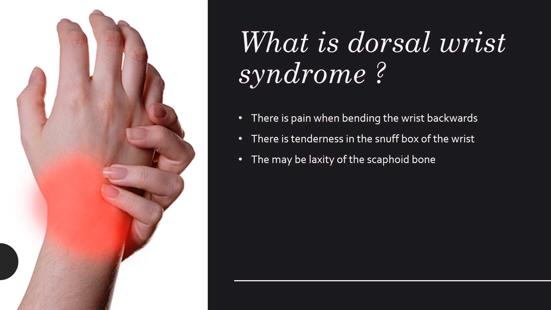 dorsiflexion of wrist